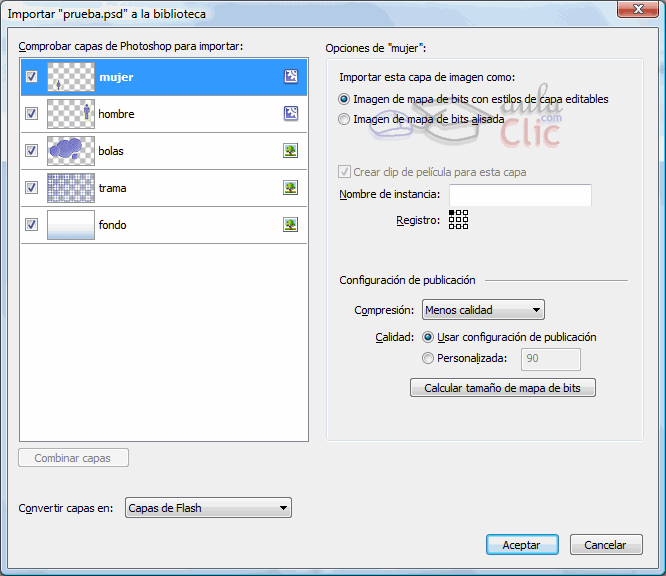 Importando de Photoshop