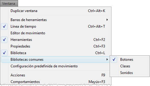 Ventana → Bibliotecas Comunes