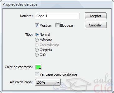 Prpiedades de capa