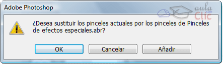 Advertencia de Cambio de Pinceles preestablecidos