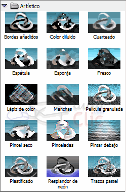 Grupo de filtros art&iacute;sticos