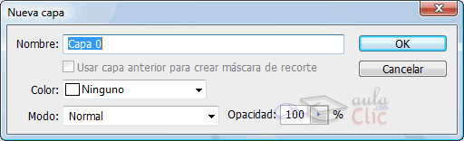 Cuadro de di&aacute;logo de Propiedades de Capa para Fondo