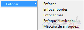 Submen&uacute; en Filtro - Enfocar