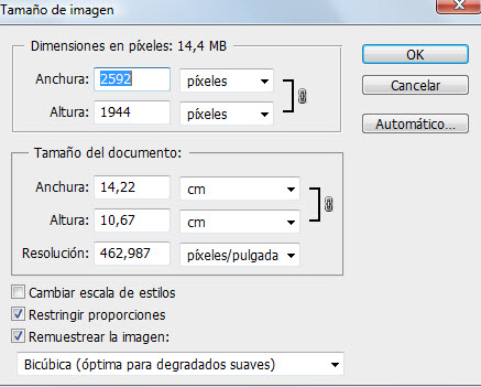 Tama&ntilde;o de imagen