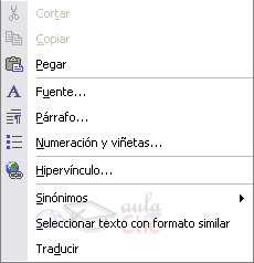 Men&uacute; contextual