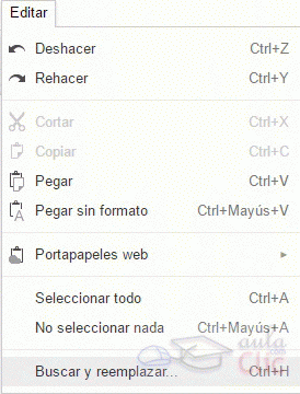 Di&aacute;logo buscar y reemplazar
