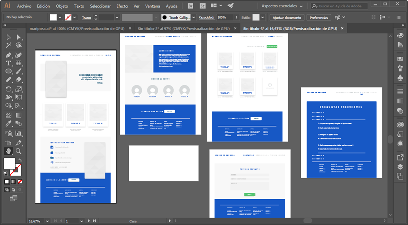 Ejemplo mesas de trabajo