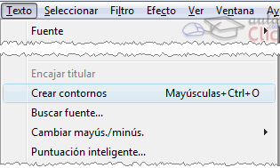 Texto &rarr; Crear contornos
