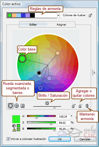 Color activo - Editar