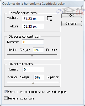 Ventana Opciones de cla cuadr&iacute;cula Rectangular