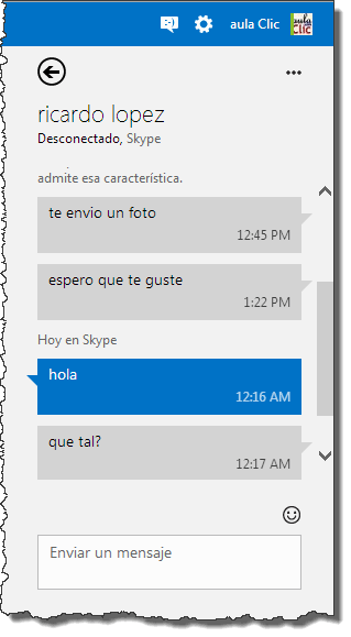conversaci&oacute;n skype desde outlook