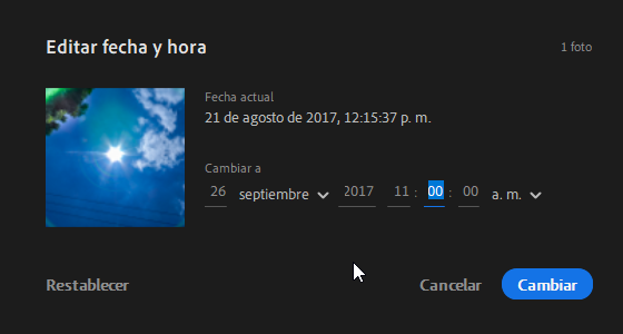 Editar fecha y hora de foto