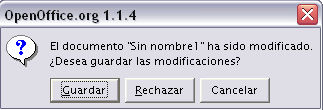 cuadro confirmar guardar cambios