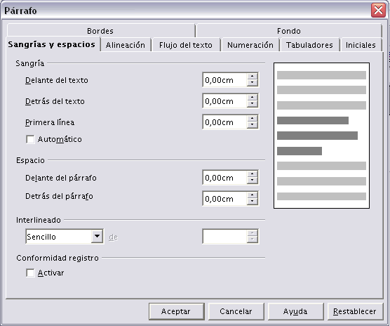 Di�logo P�rrafo Sangr�a y espacio