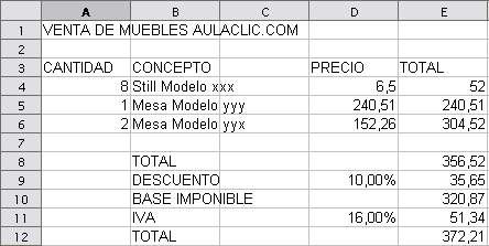ejemplo factura muebles