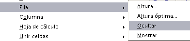 ocultar filas