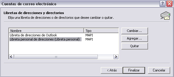 libreta personal de direcciones