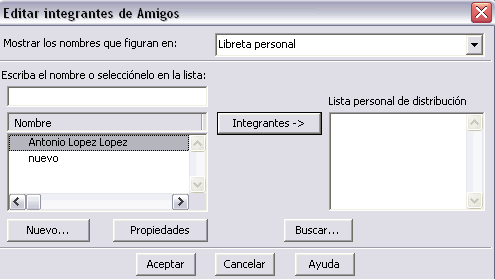 editar integrantes lista