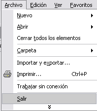 menu salir