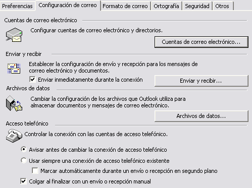 configuracion de correo