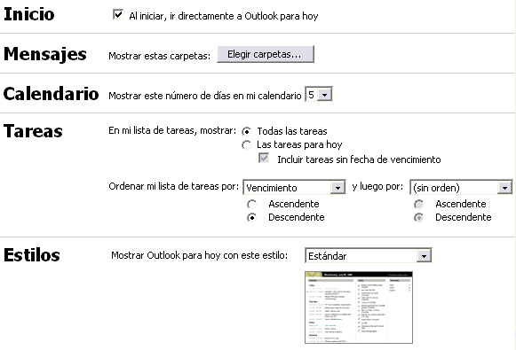 personalizar outlook