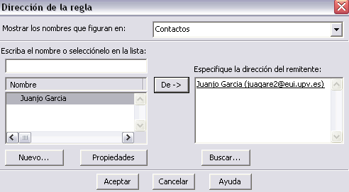 direccion de la regla