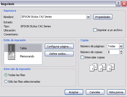 pantalla impresi&oacute;n