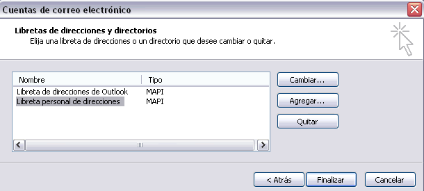 libreta personal de direcciones