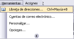 menu libreta direcciones
