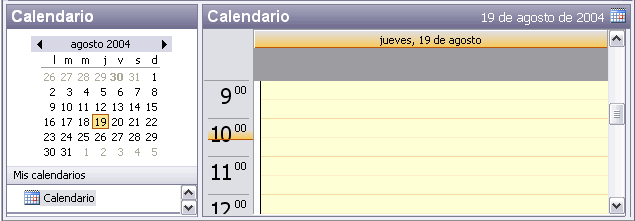 pantalla calendario