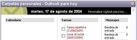 pantalla outlook para hoy