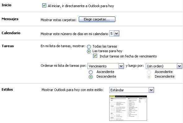 personalizar outlook