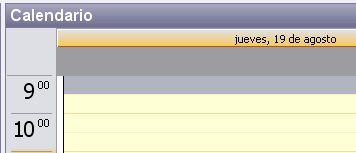Vista estandar calendario