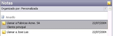 Vista notas por color