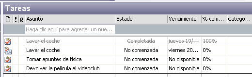 Vista tareas detalladas