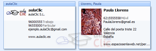 Vista Tarjeta de visita