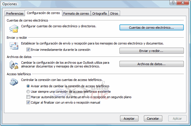 configuracion de correo