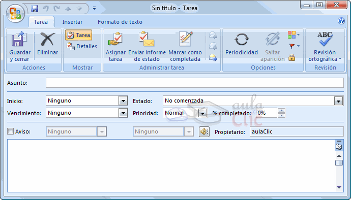 pantalla nueva tarea