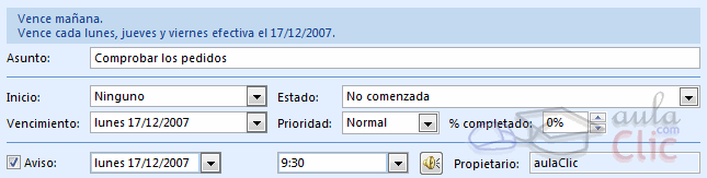 pantalla tarea repetitiva