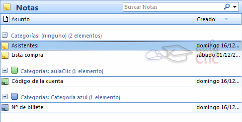 Vista notas por categor&iacute;a
