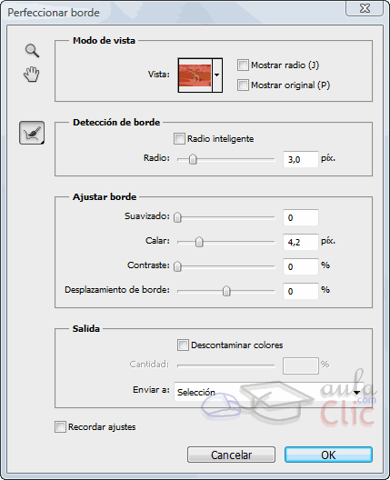 Di&aacute;logo de Perfeccionar bordes