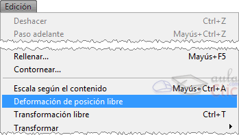 Edici&oacute;n &rarr; Deformaci&oacute;n de posici&oacute;n libre