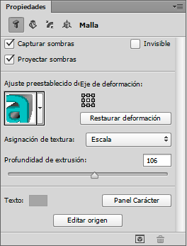 Propiedades de malla 3D