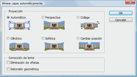 Alinear capas autom&aacute;ticamente
