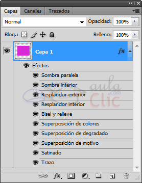 Estilos de capa (izquierda). Estilos de capa convertidos en Capas (derecha).