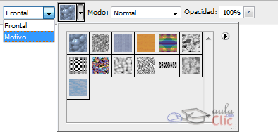 Rellenando con Motivo con la herramienta Bote de pintura