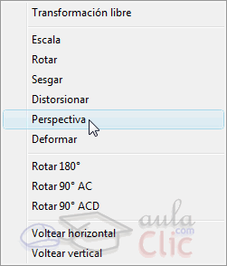 Men&uacute; contextual de transformaci&oacute;n