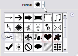 Desplegable de la opci&oacute;n Forma