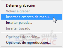 Insertar elemento de men&uacute;