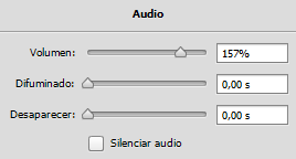 Opciones del audio
